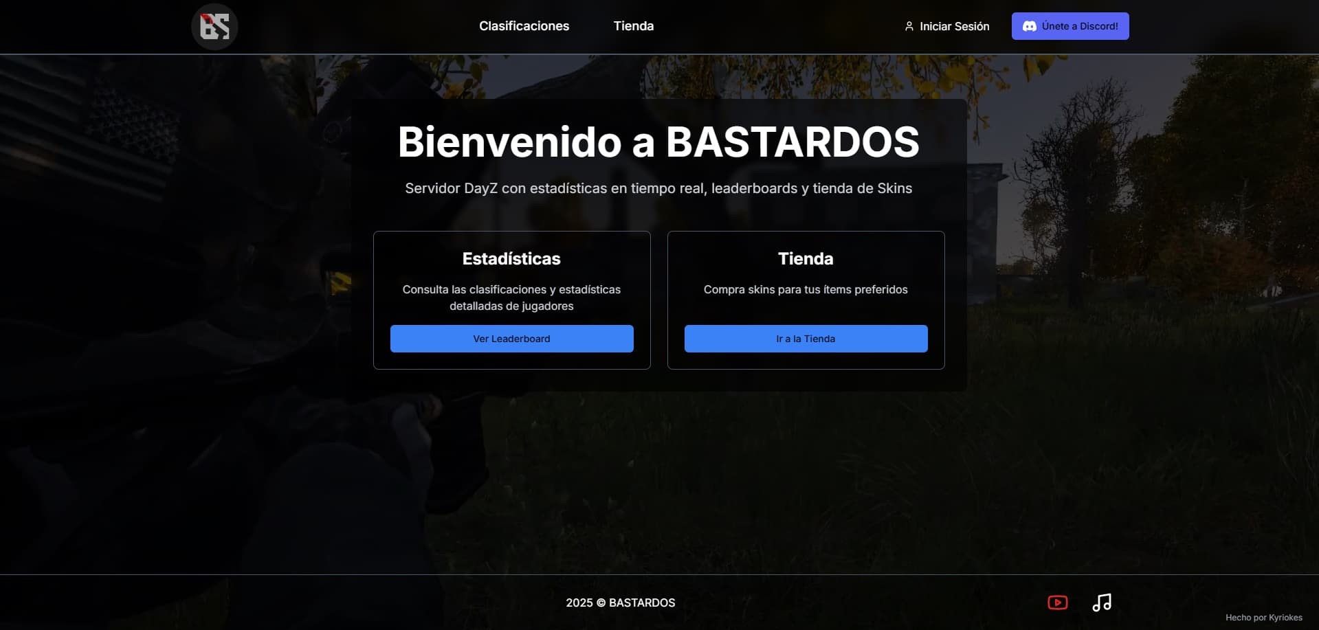 Captura de Bastardos Server, e-commerce
