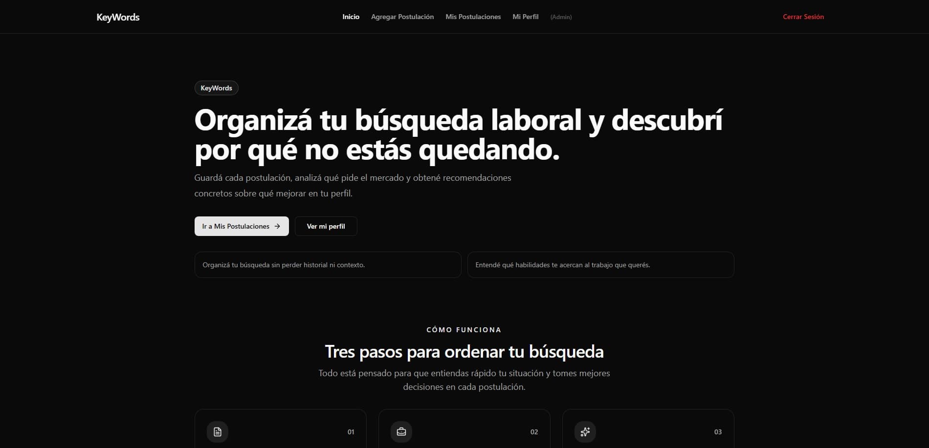 Captura de KeyWords